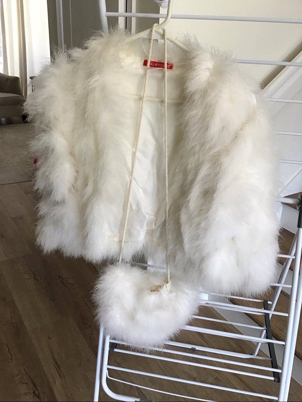 STUNNING Vintage marabou feather jacket WITH purse